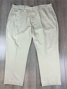 Polo Ralph Lauren Flat Front Chino pants 44x30 (tag 46Bx32) Spring Beige *stains